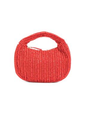 Red Beaded Handle Bag